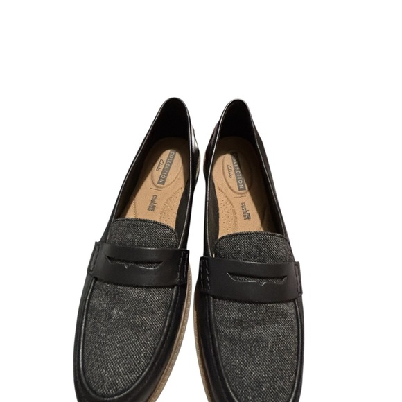 Clarks Black Leather Collection Shoes Loafers Women’s Size 8 Soft Cushion. - Picture 4 of 9